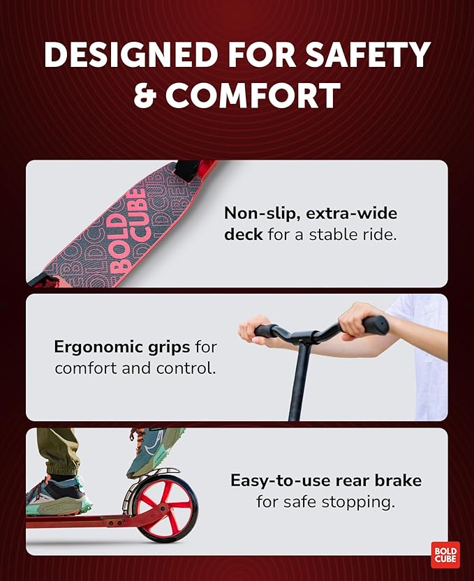 Big 2 Wheeler | Scooter for Kids & Teens Ages 7+ Years | Play & Commute | Front Suspension Fit with 200MM Wheels | Height Adjustable 86 to 111 cm