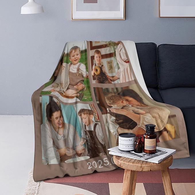 Custom Blanket with Photos, Personalized Blankets with Picture, I Love You Girlfriend Boyfriend Couples Gifts, for Birthday Christmas Women Men Adult Kids Mom Dad Wife Husband
