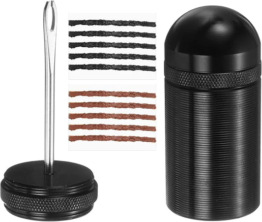 HARFINGTON Tubeless Bicycle Tire Repair Kit Bike Patch Tool Fix Puncture Flat with Plug Tool and Plugs for MTB Road Bicycle Tires, Black