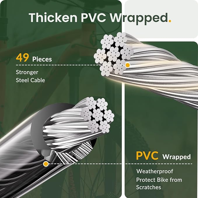 Titanker Bike Lock Cable, 4 Feet Bike Cable Lock Basic Self Coiling Kids Bike Lock Combination with Complimentary Mounting Bracket, 5/16 Inch Diameter (4FT, Black-8mm)