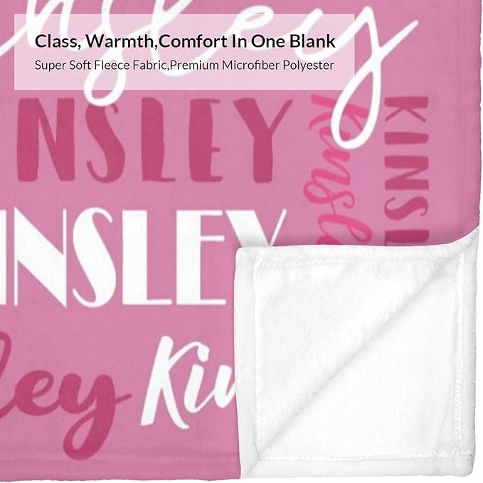 Name Blanket Personalized Blanket for Adult Kids Flannel Customize Throw Blanket Custom (Color 06, 40 x 50 Inches)