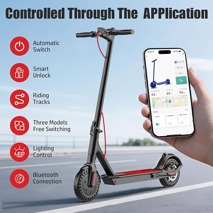 Electric Scooter for Adults, 650W Peak Powerful Motor, Top Speed 21MPH, 23 Miles Long Range, Foldable E Scooter for Adults, 8.5" Solid Tires Commuting Kick Scooter with APP Control, Dual Braking