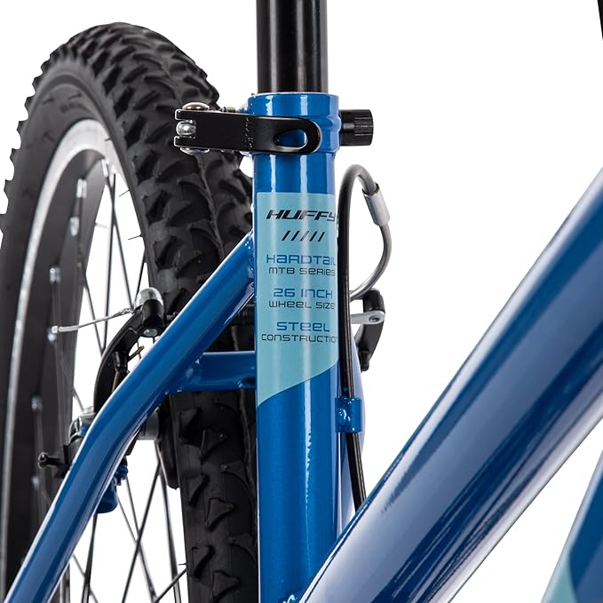 Huffy Stone Mountain Hardtail Mountain Bike for Boys/Girls/Men/Women, 20"/24"/26" Sizes, 6 or 21 Speed Shimano Twist Shifting, Front or Dual Suspension, Comfort Saddle, Sleek Colors