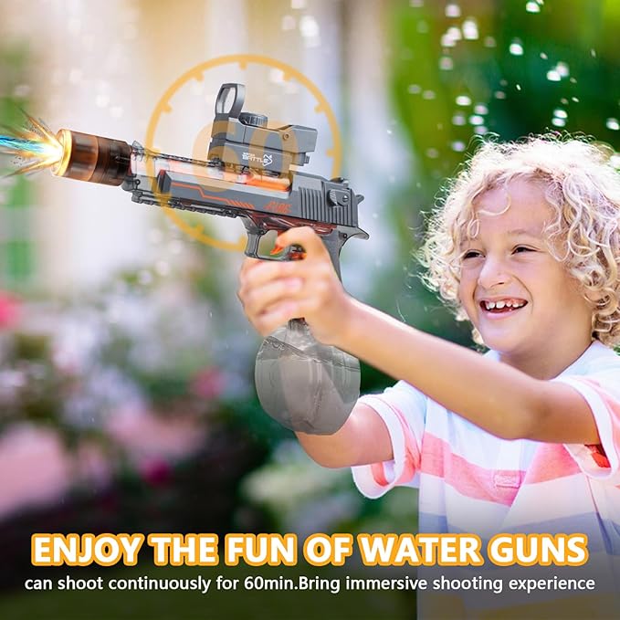 Upgrade Electric Water Gun with LED Light Large Capacity Automatic High-Pressure Powerful Water Gun, Suitable for Children/Adults Summer Swimming Pool Beach Outdoor Toys