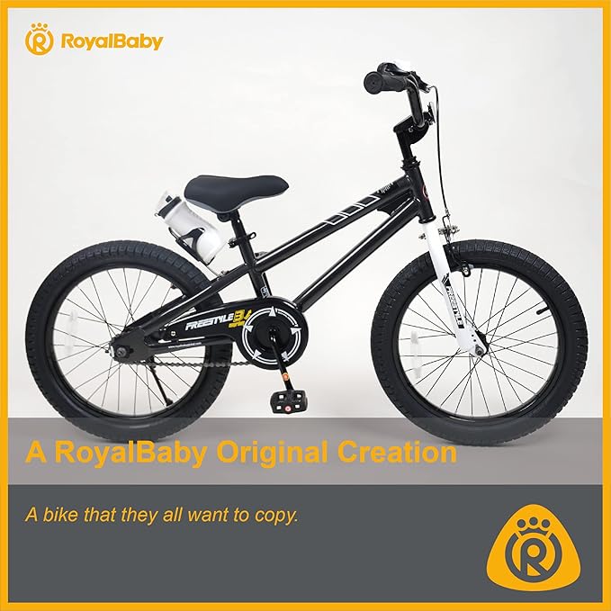 RoyalBaby Kids Bike EZ Freestyle Training Free Balance to Pedal Easy Learning Bicycle, 12-18 Inch for Toddlers to Big Kids