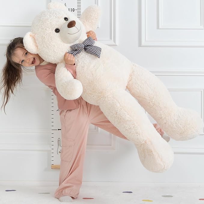 MaoGoLan Giant Teddy Bear Plush Toy - Ultra Soft & Cute Large Stuffed Animal 39 inches, Perfect for Baby Showers, Birthdays, Valentine’s Day Gifts (Kids, Couples, Family),Beige