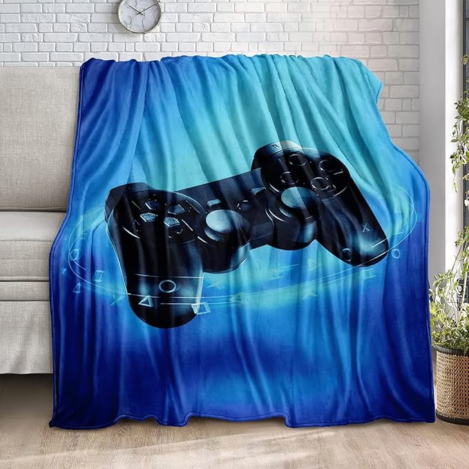 lirs Bedding Gaming Throw Blanket 60" x 50’’ Super Soft, Fleece, Gamer Gift for Couch Sofa for for Kids Boys Teens Video Game (MT-A04, 60’’x50)