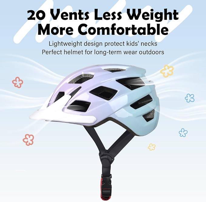 Kids Bike Helmet, 2 Size Adjustable for Youth Toddler Boys & Girls 3-5-8-10-12-14 Years, Child Helmets with Visor for Skating Cycling Scooter