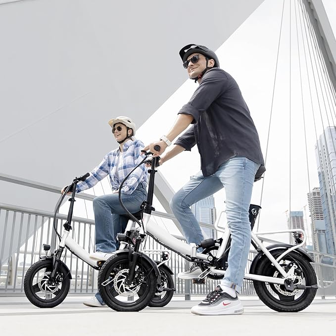 S14/S16 Electric Bike for Adults, Max 19/22 MPH Speed & 28/50 Miles Range (PAS), 500W/750W Peak Motor, Foldable, Lightweight, Shock Absorbers, UL 2849 Certified Ebike