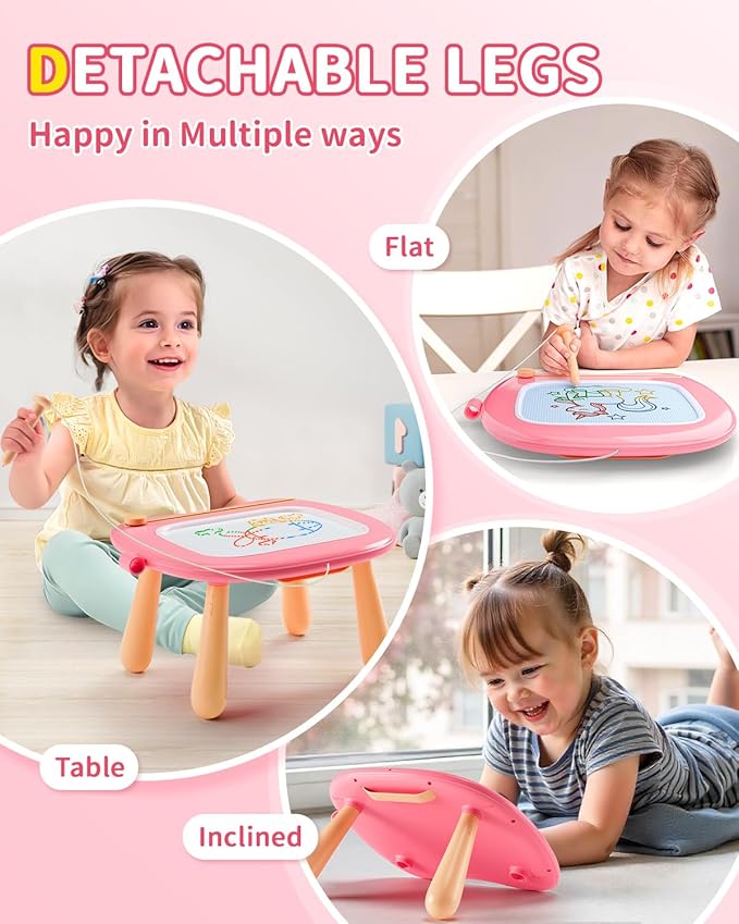 Magnetic Drawing Board Toddler Toys - Doodle Board for Toddlers 1-3 - Learning Educational Toy Etch Sketch Writing Doodle Board Age 2-4 Travel Games - Best Birthday Christmas Gifts for Girls