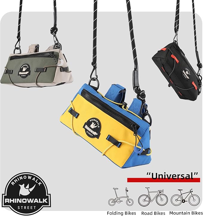 Rhinowalk Bike Handlebar Bag Bicycle Front Bag Storage Small Pouch with Shoulder Strap for Urban Cycling