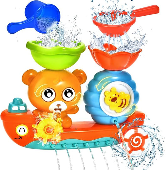 Baby Bath Toys for Kids Ages 1-3 Toddler Bath Toy Bear Bathtub Toys for Babies 12 Months Boys Girls Infant Water Tub Toys 1 2 3 Year Olds Preschool Learning Gift