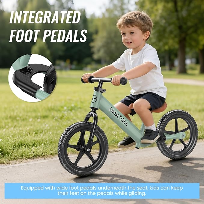 Umatoll Toddler Balance Bike for 2-5 Year Old, Adjustable Kids Toy Bicycle, Gift for Ages 2-3 Girls Boys