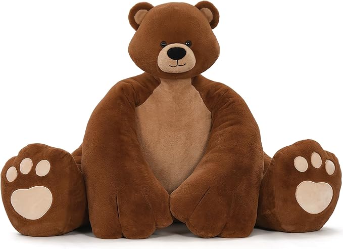 MaoGoLan Giant Teddy Bear Stuffed Animal,Unique Little Head and Big Muscle Body Teddy Bear Plush Toy, 43.3" Sitting Height Huggable Teddy Bear Gift for Muscle Bear Lover, Party Favor,Long Distance
