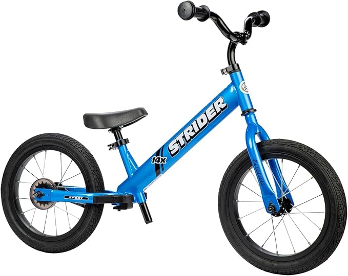 Strider 14x, Balance Bike for Kids 3 to 6 Years - Includes Custom Grips, Padded Seat, Performance Footrest & All-Purpose Tires - Easy Assembly & Adjustments