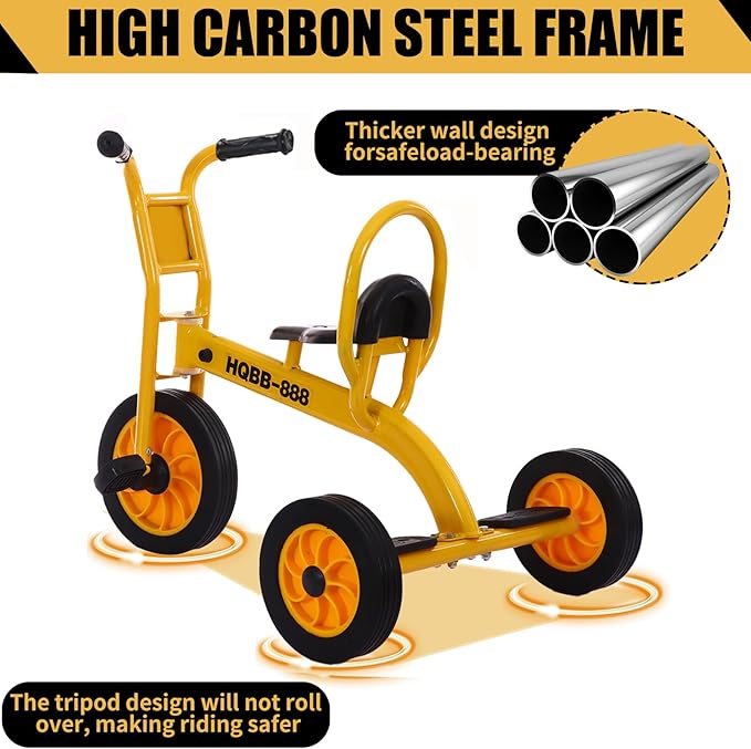 Kids Tricycle for Preschool Playground, Daycare Toddler Trike, Toddler Bikes for Riders Ages 2+, Outdoor Playground Equipment Tricycles