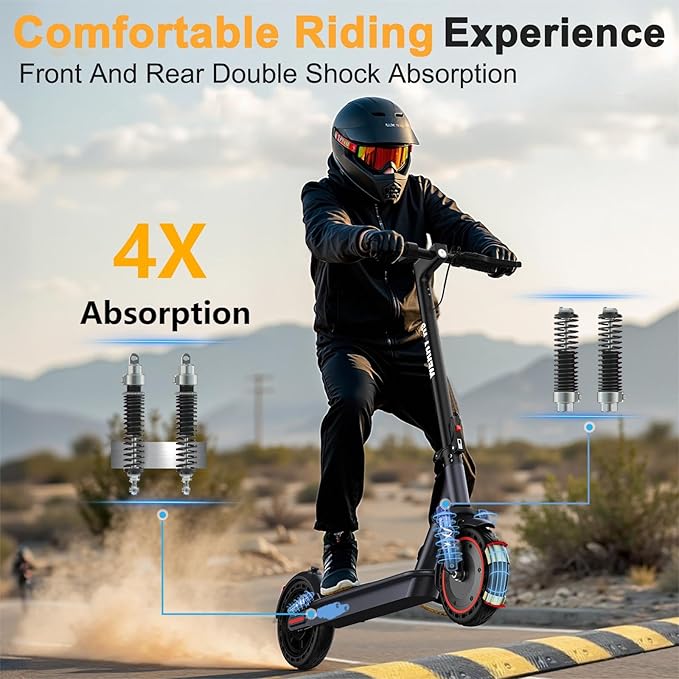 WERHY Electric Scooter, 8.5"/10"/14" Tire, Powerful 350/500W Motor, Top Speed 19/22 MPH, 21-49Miles Max Range, Folding Escooter for Adults & Teens with Dual Braking