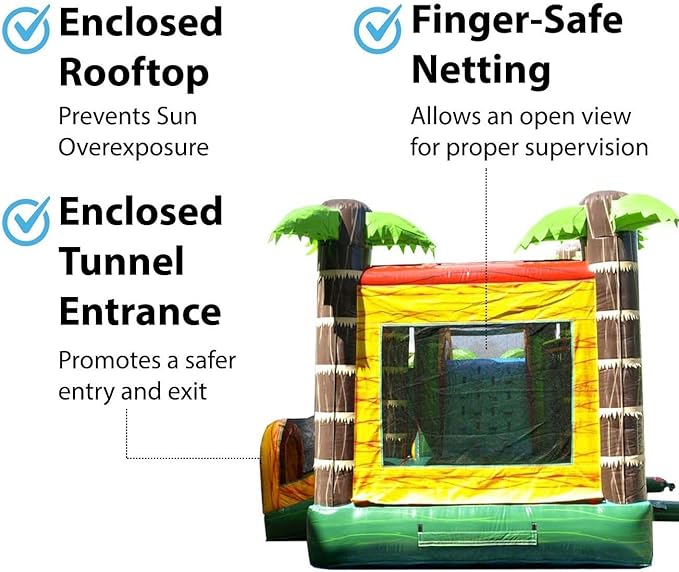 TentandTable Inflatable Bounce House Water Slide for Kids 5-12 Large, Commercial Grade Mega Bouncy Castle for Adults, Jump House, Includes Electric Air Blower, 32' L x 16' W x 15' H, Fire Marble