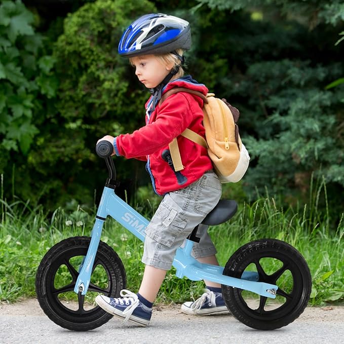 SIMEIQI 12" Balance Bike for Boys Girls 2 3 4 5 Years Old No Pedal Walking Balance Training Sports Bicycle for Kids Toddlers