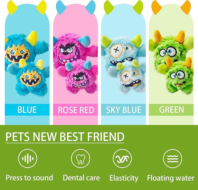 Squeaky Plush Dog Toy Ball, Dental Care, Skin-Friendly and Soft and Relieve Stress,Dog Training Interactive Pet Cute Plush Fashionable Toy Ball (Green,Large)