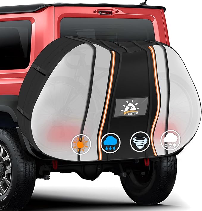 Bike Cover for Transport 1 to 2 Bike - 600D Travel Bike Covers for Bikes on Rear Bike Rack Heavy Duty & Waterproof, Outdoor Full Bicycle Rack Cover for Single Bikes on Car Hitch (Clear)