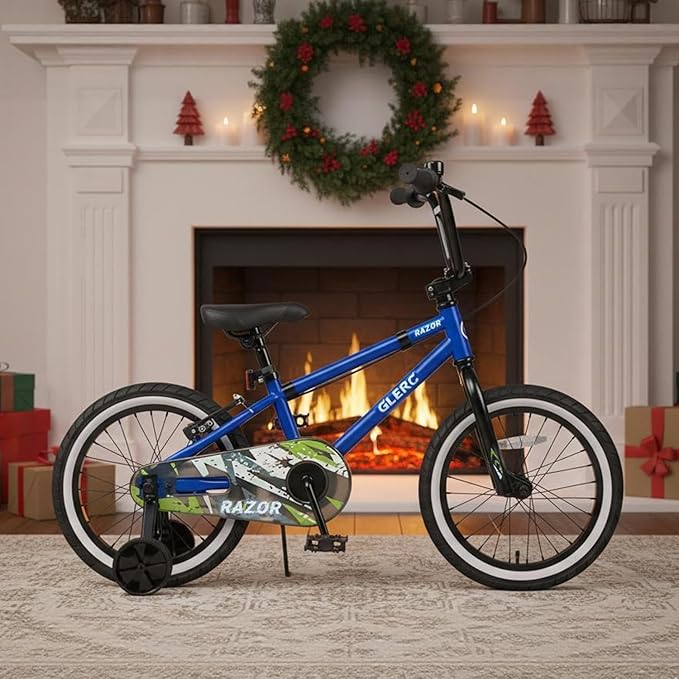 Glerc Kids Bike for Ages 1-8 Years Old, 12-16 Inch BMX Style Kids Bicycle with Training Wheels, Boys Bike for Children and Toddler, Multiple Colors