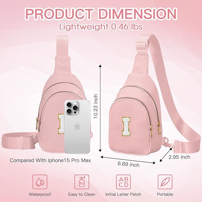 Birthday Gifts for 7 8 9 10 11 12 13 Year Old Girls Small Initial Sling Bag Cross Body Bag Fanny Pack for Girls