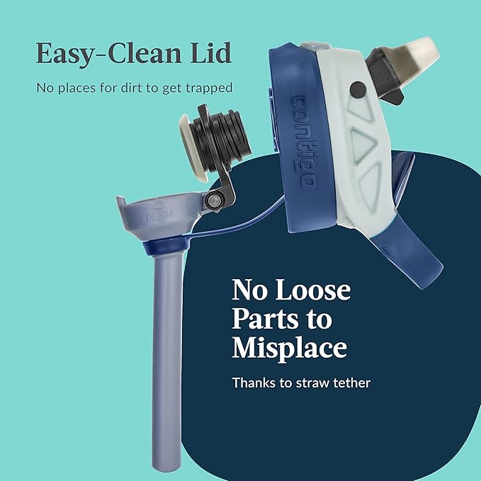 Contigo Paw Patrol Kids 14oz Plastic Water Bottles Aubrey Design with Spill-Proof Lid Silicone Straw 2-Pack Convenient for Travel/Home/School Use Dishwasher Safe