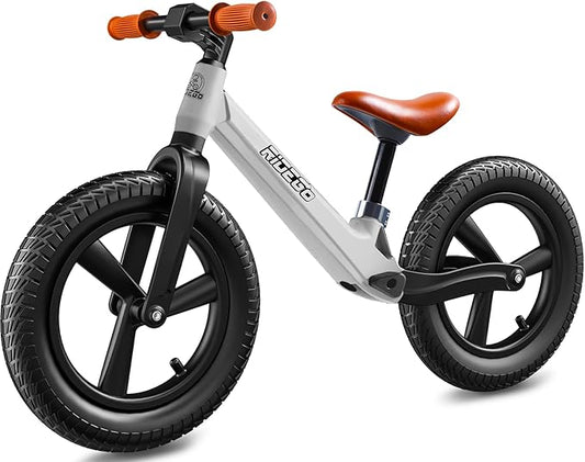 Ridego 14 Inch Balance Bike for Kids 3-6 Year Old,Lightweight Kids Bike with Adjustable Seat, Push Bicycle with Air Rubber Tires，Ride-on Toys Birthday Gift
