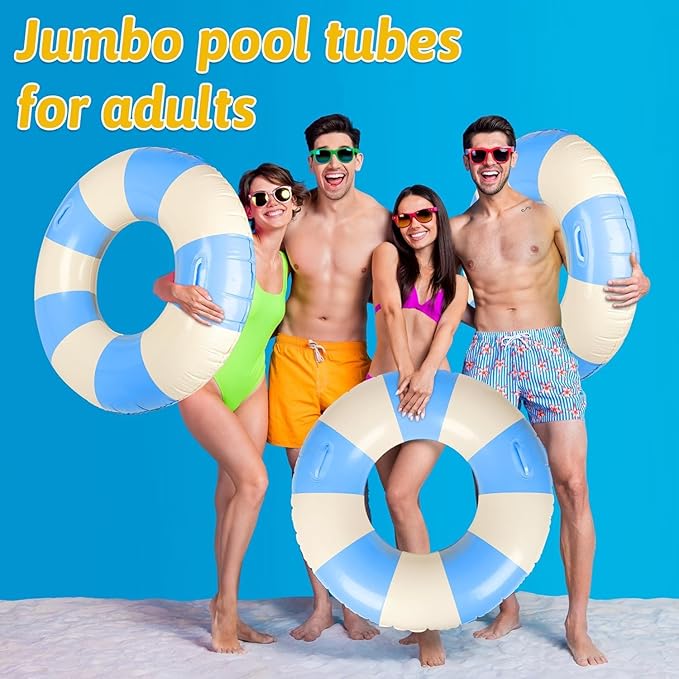 2 PCS Inflatable Pool Floats for Swimming Pool Party Lake Beach Adults - Floaties Pool Tubes Swim Rings Tubes Floaties for Beach Pool Party Decorations