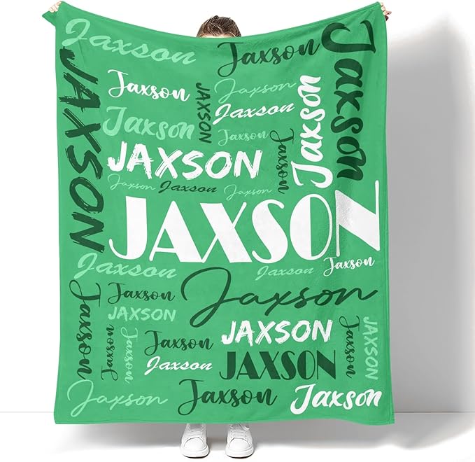 Dr.TOUGH Personalized Name Blanket Personalized Blanket for Adult Kids Flannel Customized Personalized Blankets and Throws