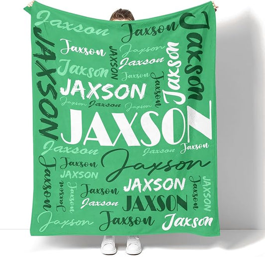 Dr.TOUGH Personalized Name Blanket Personalized Blanket for Adult Kids Flannel Customized Personalized Blankets and Throws