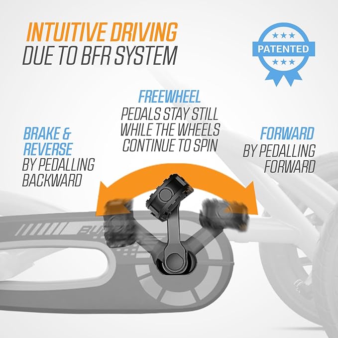 Berg Toys Buddy B-Orange Pedal Go Kart for Kids and Adults – Adjustable Ride On Toy for Ages 4-8 – Go Karts with BFR System, Adults Outdoor Pedal Car for Kids