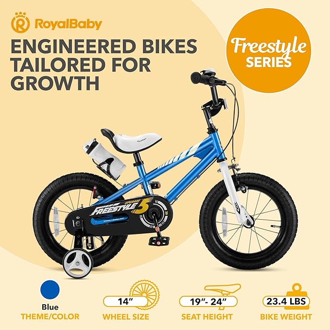 RoyalBaby Kids Bike EZ Balance to Pedal Dual Handbrake Toddlers Boys Girls Bicycle 12-20 Inch for Age 3-10 Years