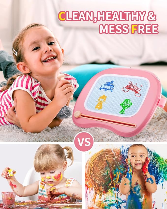 Magnetic Drawing Board Toddler Toys - Doodle Board for Toddlers 1-3 - Learning Educational Toy Etch Sketch Writing Doodle Board Age 2-4 Travel Games - Best Birthday Christmas Gifts for Girls