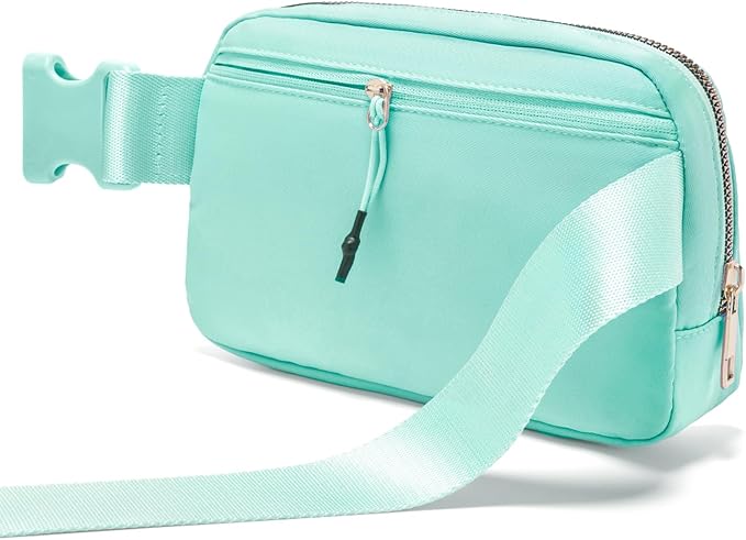 Gitus Birthday Gifts for 8 9 10 11 12 13 Year Old Girls Personalized Fanny Pack Crossbody Bags with Initial Letter Patch Belt Bag for Teen Girls Cute Trendy Stuff Travel Essentials (Mint Green-S)