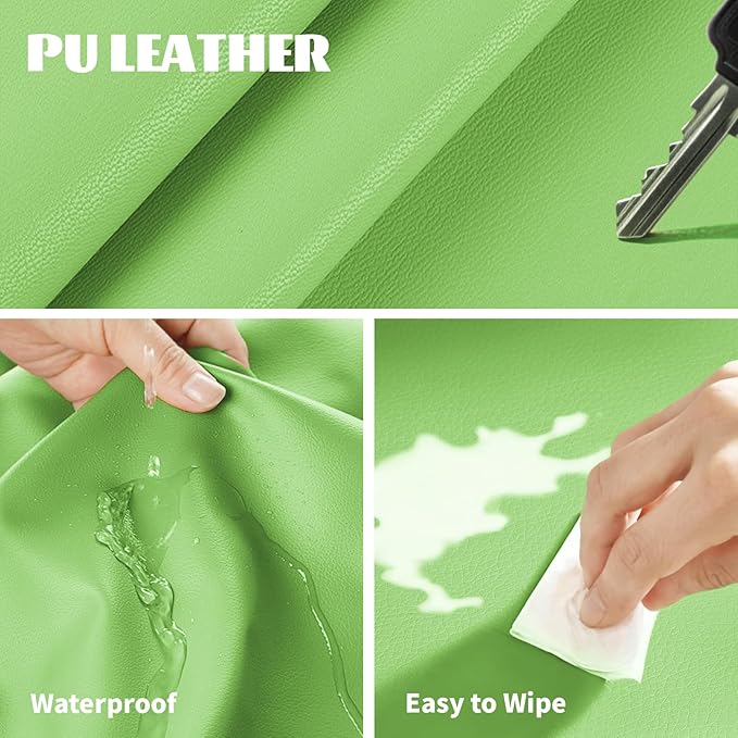 Foam Building Blocks for Toddlers：12-Pieces Wipeable Leather Stacking Cubes Kids - Large Soft Toys Play Set for Learning Construction Baby Preschool Daycare Therapy Birthday Gift (Yellow Green)