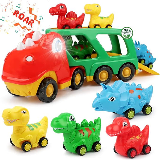 Nicmore Toddler Toys Car Dinosaur Truck for Boys: Toys for 2 3 4 5 Year Old Boy Girl | Carrier Truck Dinosaur Trucks for Kids 3-5 Toys for Age 2-3 2-4 18-24 Month Birthday Gifts for Boy