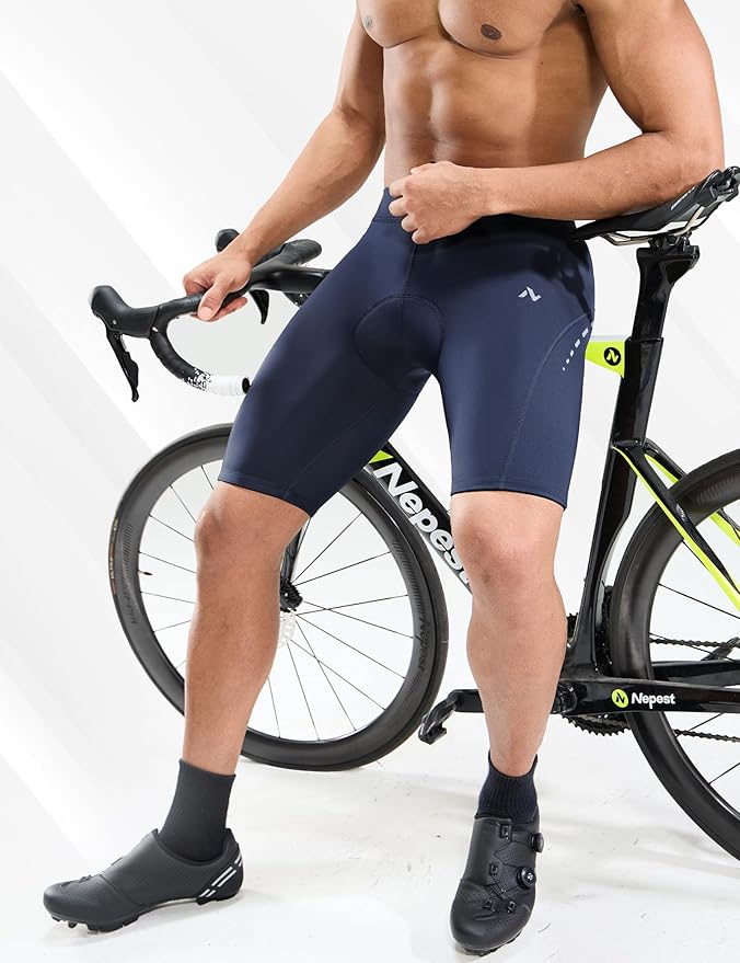Nepest Men's Bike Shorts 4D Padded Cycling Road Biking Riding Biker Bicycle Mountain Cycle Shorts Zipper Pockets