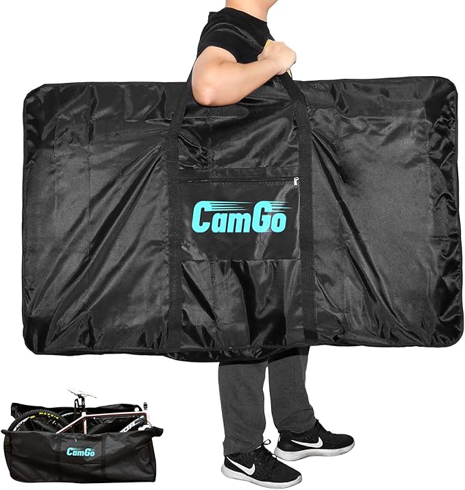 CamGo 26 Inch Folding Bike Transport Bag - Waterproof Bicycle Travel Case Carrier Bag for Train Air Travel