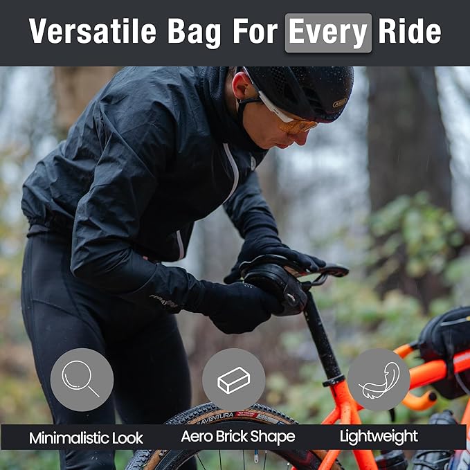 Lumiere & Co. Falcon Magnetic Saddle Bag – 0.37L Ultra Small Bike Bag, Fast Magnetic Buckle Attachment | Road Cycling-Specific Bike Seat Bag (Black, Ultra Small)