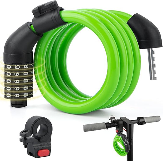 E Scooter Lock, Bike Combination Cable Locks Compatible with Xiaomi M365/Max/GXL/Ninebot/Segway/Motor/Bicycle Lock 4 ft Long/0.472In Scooter Anti-Theft Ideal 4 Digit/12 Steel Cable