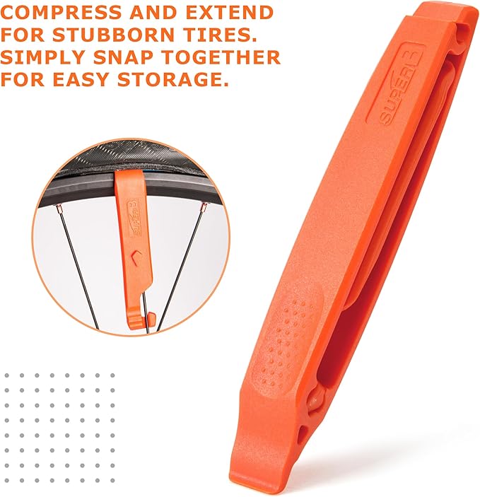 Bike Tire Levers - Strong & Long Lasting Tire Removal Tool for Road or Mountain Bike Tires - Bicycle Tire Lever for Repair & Replacement of Flat Tires (TB-TL08)