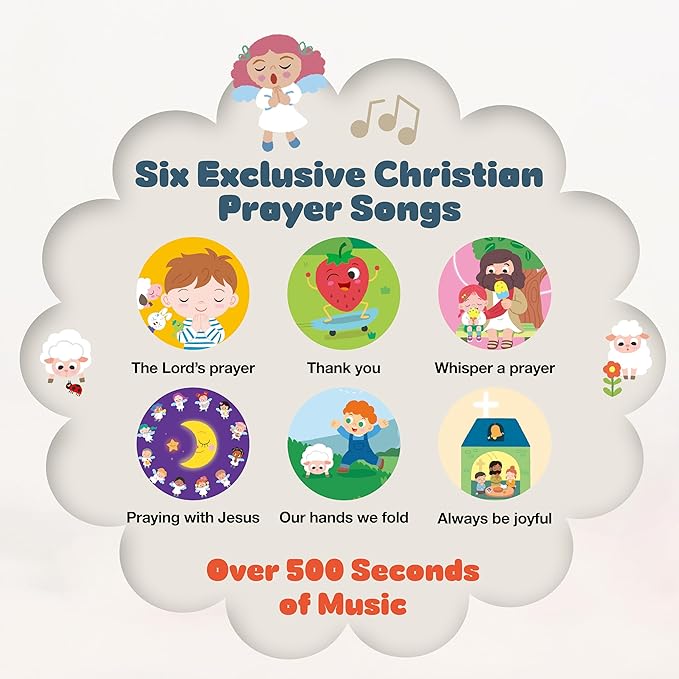 Pray with Jesus -Audio Bible for Kids, 6 Exclusive Prayer Songs, The Lord's Prayer, Christian Music, Christmas Toy for Toddlers 18m +, Christian Baby Gift