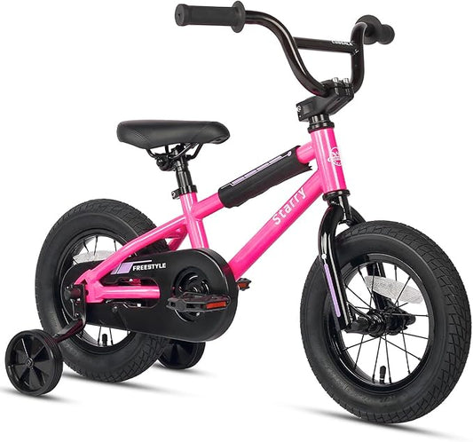 12 14 16 18 Inch Kids Bike BMX Style Bicycle with Training Wheels Coaster Brake for 2-10 Years Old Toddlers Boys Girls Multiple Colors