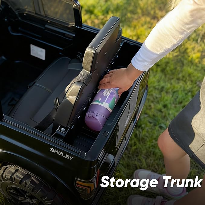 Licensed Ford Shelby F-150 24V Ride on Toy for Kids, Electric Car w/Remote Control, 400W Motors - Black