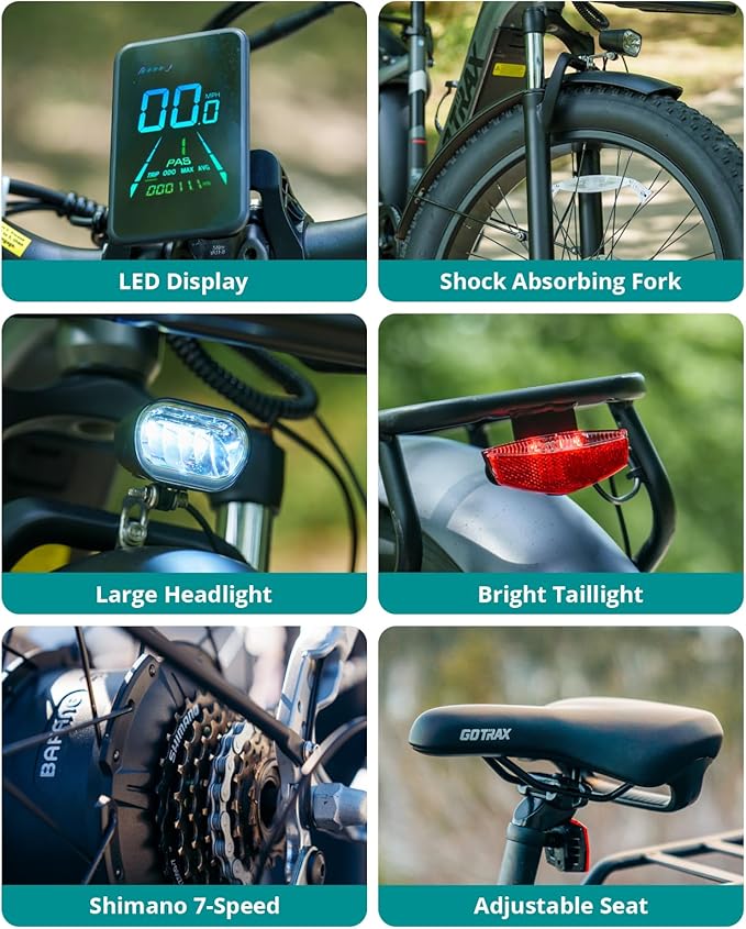 Gotrax 20" Folding Electric Bike with 40Miles (Pedal-assist1) by 48V Battery, 20Mph Power by Peak 500W, Adult Electric Bicycle with 5 Pedal-Assist Levels& LCD Display, Suitable for Commuting