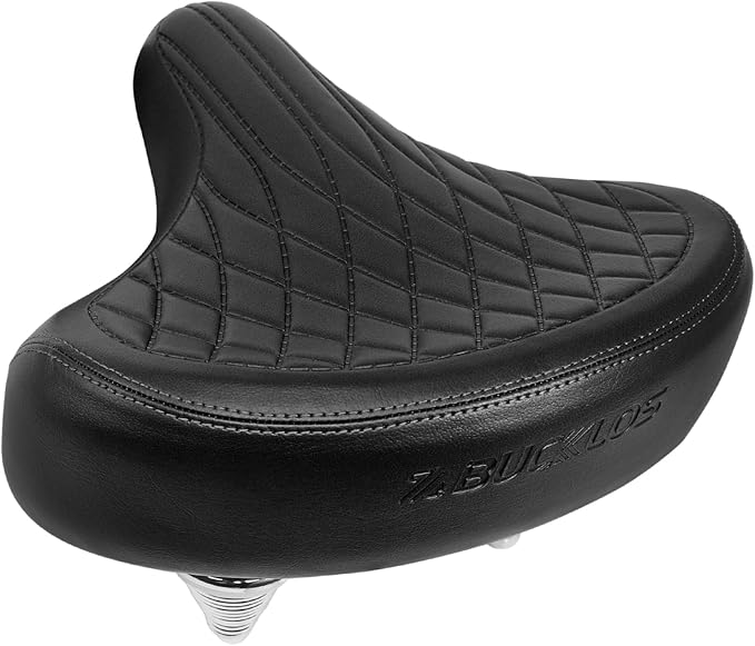 BUCKLOS Bike Seat for Comfort Men Women Wide Bicycle Seats Large Bike Saddle for Ebike Beach Cruiser Peloton Stationary Bike