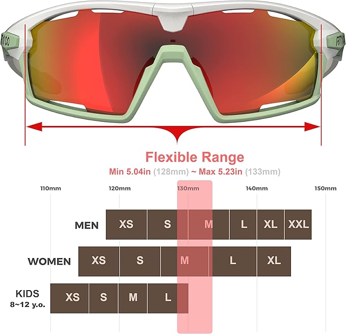 RIDE YOUR WAY Professional wrap around Frameless Cycling Sunglasses for Men and Women