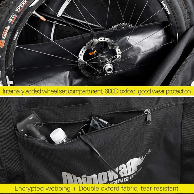 HUNTVP Bike Travel Bag Bicycle Transport Carrying Case with a Carry Bag for 26-29inch Folding Bike Foldaway Bicycle